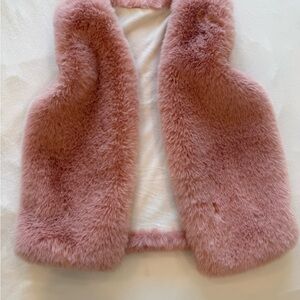 Pink Faux Fur Kids Vest | sz XL